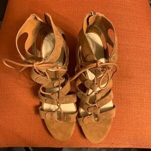 Marc Fisher Paradox Suede Lace Up Block Sandal